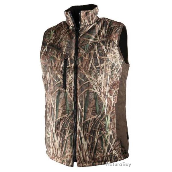 Gilet Chaud Rversible Somlys 417W Multi hunt Roseau Marron