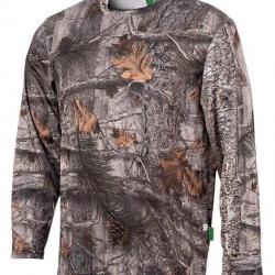 T shirt De Chasse Manches Longues Treeland Camo Forest