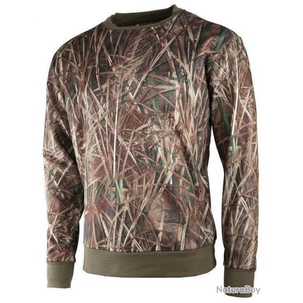 Sweat De Chasse Polaire Treeland Camouflage Roseaux