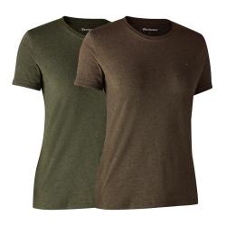 Lot De 2 Tee Shirt Femme Deerhunter Adventure Green Brown