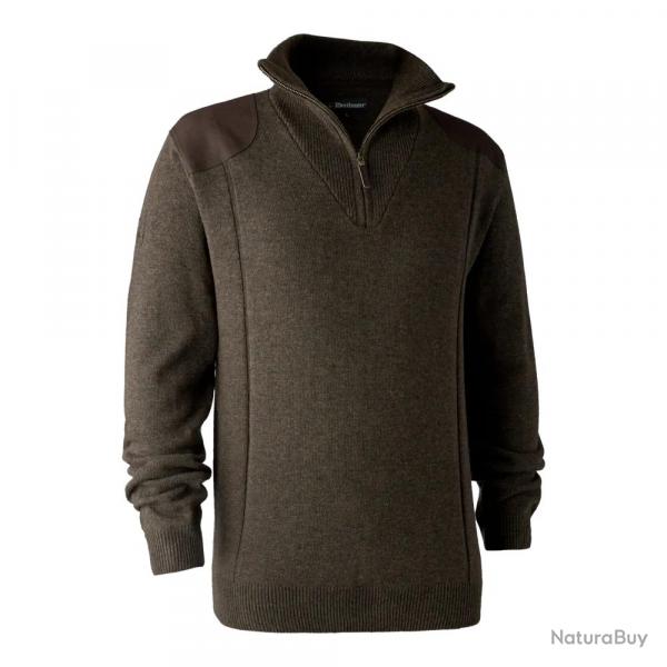 Pull De Chasse Col Zip Deerhunter Sheffield Dark Elm