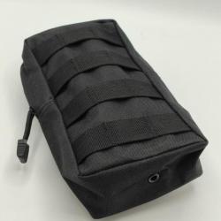 Noire -  Pochette pour ceinture / sac à dos - Militaire - Passant Molle - 11cm x 20cm.