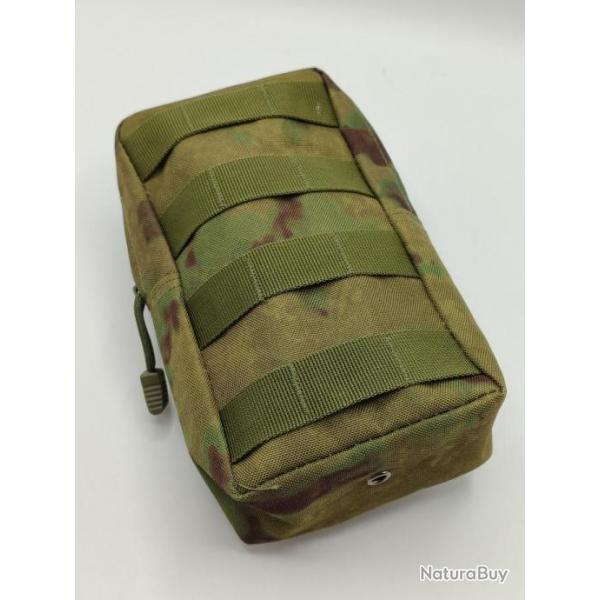 Kaki - Pochette pour ceinture / sac  dos - Militaire - Passant Molle - 11cm x 20cm.