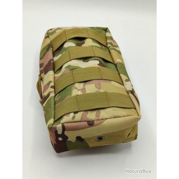 Camouflage -  Pochette pour ceinture / sac  dos - Militaire - Passant Molle - 11cm x 20cm.