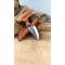 petites annonces chasse pêche : Dague de poussée avec lame en acier inox Manche en Pakkawood Etui en Cuir