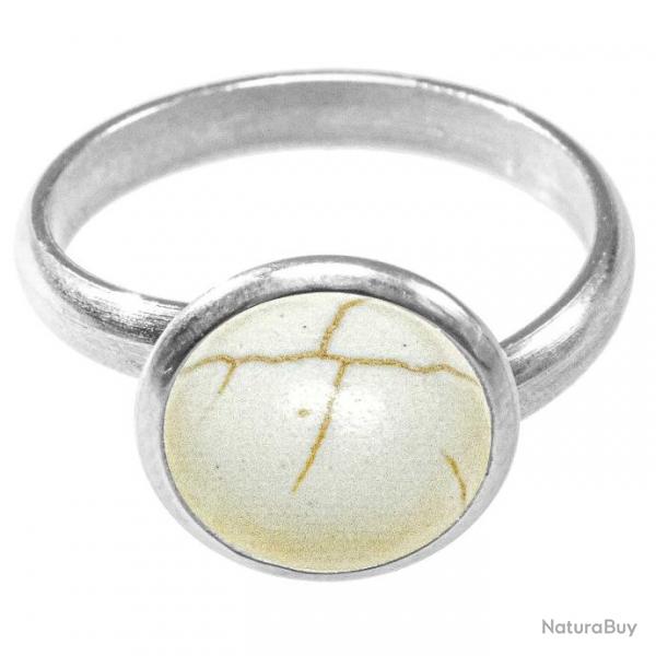 Bague argente avec cabochon rond en magnsite