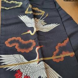 Antiquité Obi Tsuru japonais de l'ère Meiji