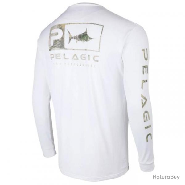 L-Shirt Pelagic Aquatek Icon L Blanc