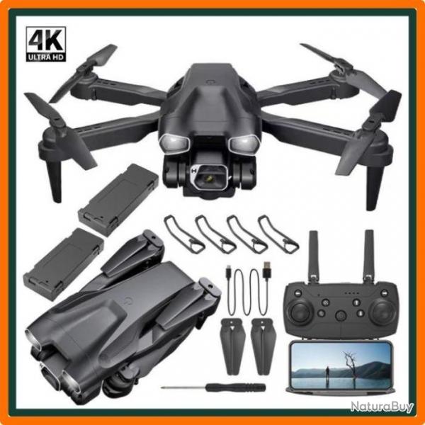 Drone 4K GPS double camra avec 2 batteries - 360 - 2,4G - Noir - Livraison gratuite
