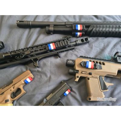 Clips Couvre-Rail Picatinny croix de lorraine FRANCE Bleu Blanc Rouge Noir - Couvre-rails Airsoft (12952680