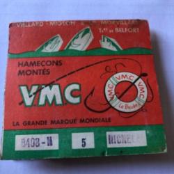 1 pochette hameçon monté vmc 8408 n 5 .incomplète  pêche ancien collection