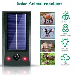 Repulsif Solaire Sonore + LED pour Oiseaux & Animaux, Modele: A