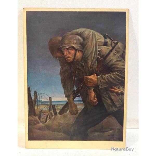 Ancienne Carte postale WW2 Soldat Allemand au front