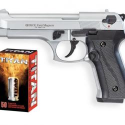 Pack pistolet FIRAT MAGNUM Chromé 9mm PAK