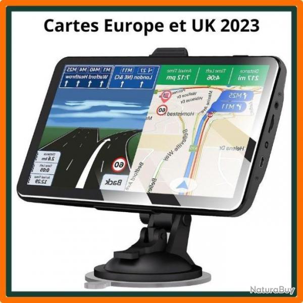 GPS 7 pouces pour poids lourd et voiture - Europe et UK 2023 - Pare soleil - Mise  Jour Gratuite