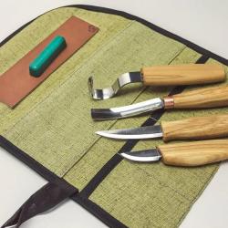 kit 4 Couteaux crochet woodcarving - GAUCHER - S43L