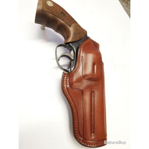 HOLSTER COMBAT  CUIR MR 73 4p , fabrication artisanale franaise