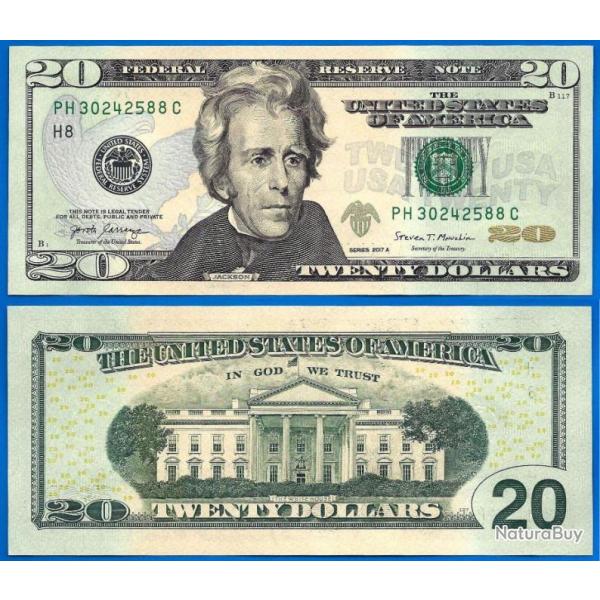 Usa 20 Dollars 2017 A Neuf Mint Saint Louis H8 Jackson Etats Unis Billet Dollar