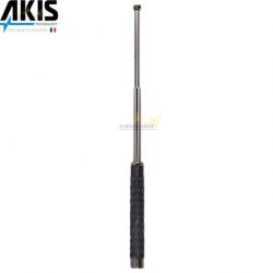 Matraque télescopique en acier trempé 53cm manche grip caoutchouc avec étui AKIS (marque française)