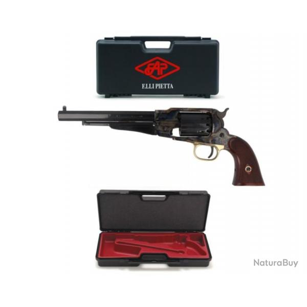 Revolver Pietta  Remington 1858 Jaspe crosse quadrille - 44 + Malette