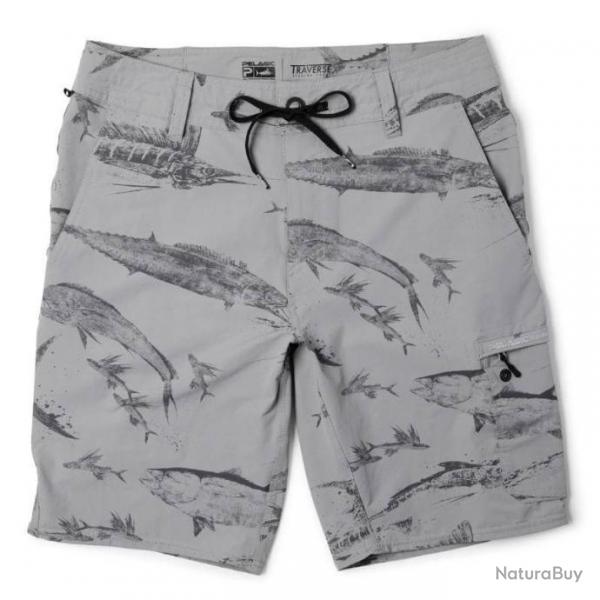 Short Pelagic Traverse Gyotaku M_32 Grey