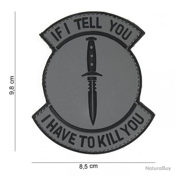 Patch 3D PVC "If I Tell You" Gris (101 Inc)