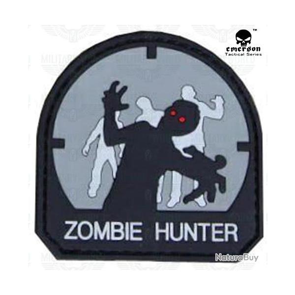 Patch 3D PVC Zombie Hunter Noir / Gris (101 Inc)