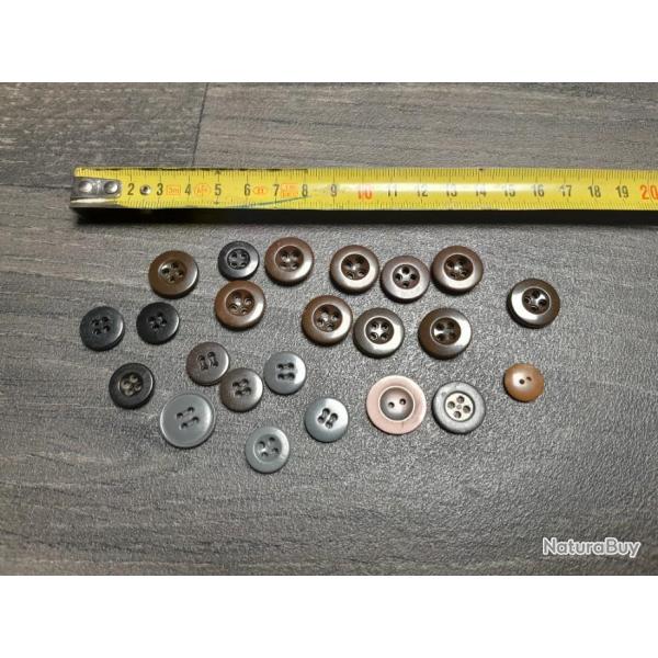 Lot boutons de remplacement treillis militaire
