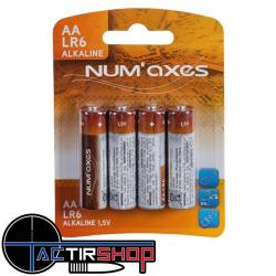 NUM'AXES - Blister 4 piles AA LR06 alcalines 1,5 V
