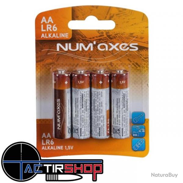 NUM'AXES - Blister 4 piles AA LR06 alcalines 1,5 V