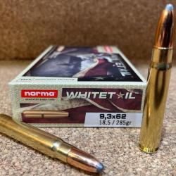 20 BALLES NORMA CAL.9.3X62 WHITETAIL 18.5G, Remplace ALASKA , New !!!