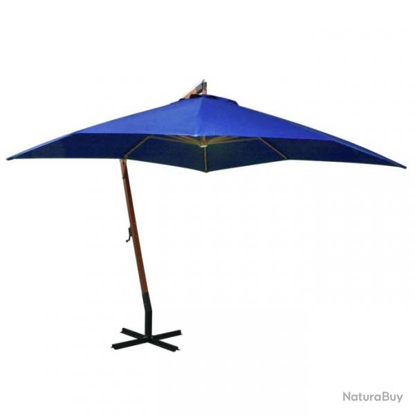 Parasol suspendu avec mt bleu azur 3 x 3 m bois de sapin massif 02_0008708