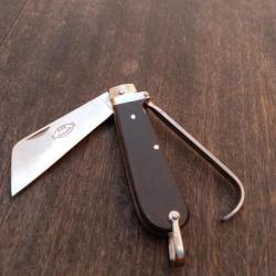 Couteau CAVALIER Collection 222 Garanti Manche en ÉBÈNE avec Poncetage