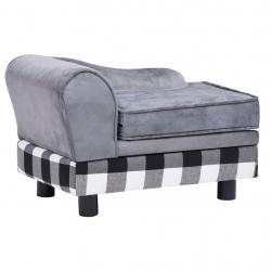 Canapé pour chien 57 cm peluche gris 02_0000143