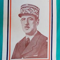 Affiche Général de Gaulle   période libération