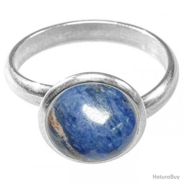 Bague argente avec cabochon rond en sodalite