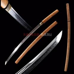 Katanas shirasaya T10 Option Bo-Hi & lame affiné. Sabre japonais avec vrai hamon - Saya en bois de R
