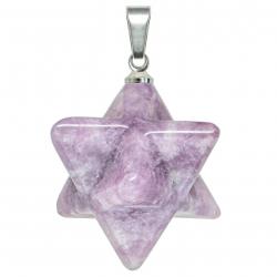 Pendentif étoile merkaba en jade lilas