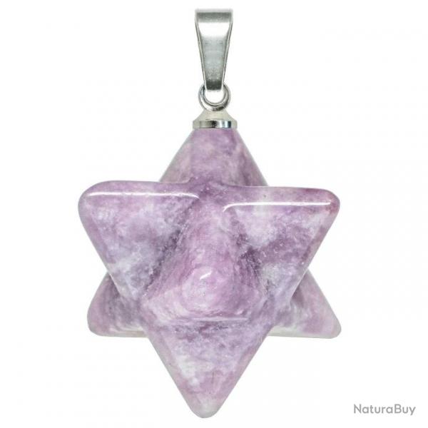 Pendentif toile merkaba en jade lilas