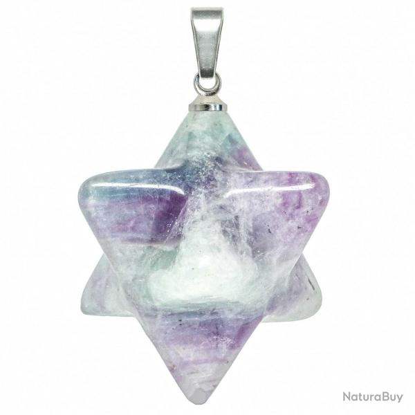 Pendentif toile merkaba en fluorite