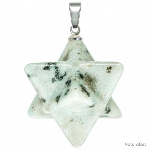 Pendentif toile merkaba en jaspe ssame