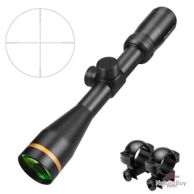 CVLIFE 4-16x44 Lunette de visée tactique pour fusil Rouge et Vert Illuminée avec Tourelle de Verrouillage, Cache-Soleil et Support Inclus