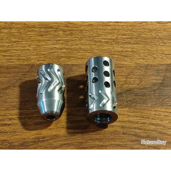 Ensemble boule de levier d'armement M6 + cache flamme 1/2 20  cz 457 en titane modle chevrons