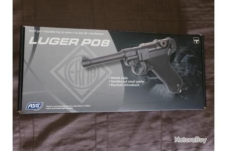 Pistolet P08 Airtsoft ASG Full Métal Gaz Blowback - Pistolets