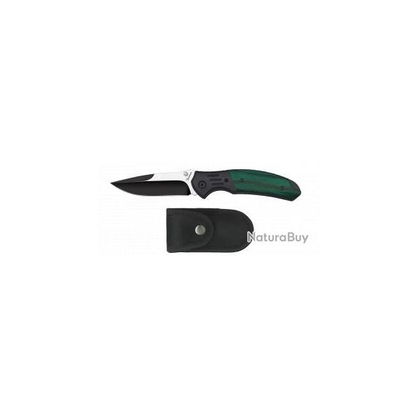 Couteau pliant Albainox - Noir/Stamina vert