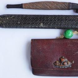 Pipe de samourai Edo Netsuke de samourai Vintage