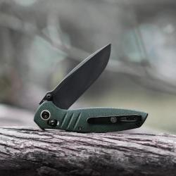 Couteau Vosteed Corsair Green Lame Acier Nitro-V Blackwashed Manche Micarta IKBS Clip VOSCSNPMN