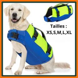 Gilet de sauvetage pour chiens - Bleu et jaune - Taille de XS à XL