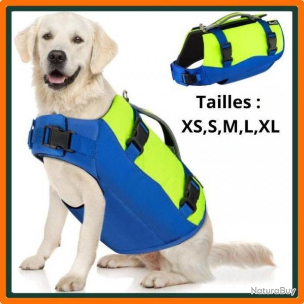 Gilet de sauvetage pour chiens - Taille de XS  XL - Bleu et jaune