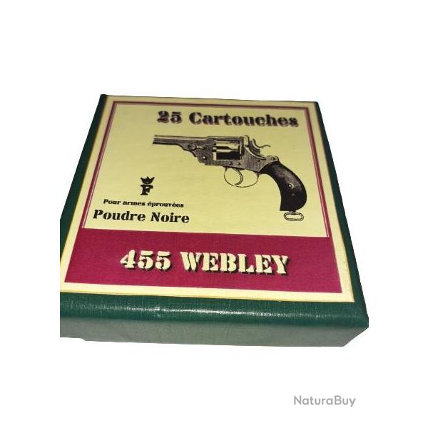 455 Webley: Reproduction boite cartouches (vide) A-F "Poudre Noire" 10812487